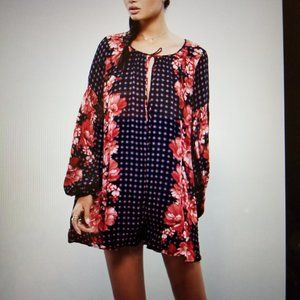 Floral Balloon sleeve romper